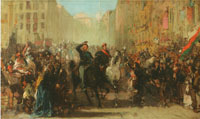 Giuseppe Bertini, Entrée de Napoléon III et de Victor-Emmanuel II à Milan après la bataille de Magenta, 1859, Milan, Museo del Risorgimento